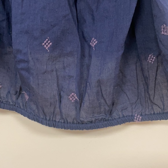 Free People, super cute  navy tie-at-shoulders top, L NWT - Picture 6 of 11